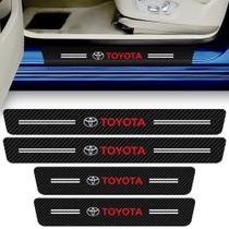 Kit 4 Peças Adesivo Soleira de Porta Carro Varios Modelos Proteção Fibra de Carbono Anti Arranhões