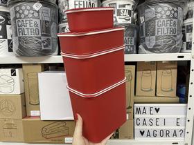 Kit 4 Peças Armazenamento BaseLine Tupperware Vermelho