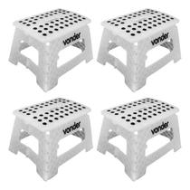 Kit 4 Peças Banqueta Plástica Dobrável Com Alça 22cm Vonder