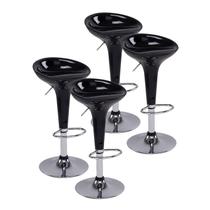 Kit 4 Peças Banqueta Tulipa Preto