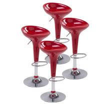 Kit 4 Peças Banqueta Tulipa Vermelho Kit 4 Peças Banqueta Tulipa Vermelho