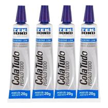 Kit 4 Peças Cola Tudo Multiuso Adesivo 20g Ferro Metal Vidro Pvc