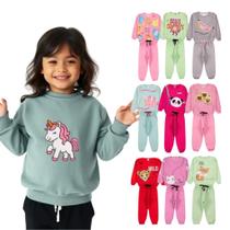 Kit 4 Peças Conjunto Moletom Infantil Menina 1 ao 14 Feminino Outono Inverno Kit 4 Peças Conjunto Moletom Infantil Menina 1 ao 14 Feminino Outono Inverno