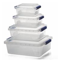 Kit 4 Peças De Caixas Organizadoras Decorativas Transparente ERCAPLAST Kit 4 Peças De Caixas Organizadoras Decorativas Transparente ERCAPLAST
