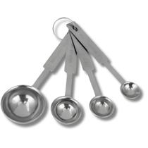 Kit 4 Peças De Colheres Medidoras Em Aço Inox Profissional Cozinha Confeitaria Uny Home
