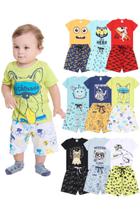 Kit 4 Peças de Pijamas Curto Infantis para Meninos Confortáveis e Cheios de Estilo pijama para meninos