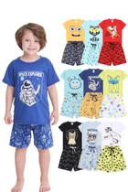 Kit 4 Peças de Pijamas Curto Infantis para Meninos Confortáveis e Cheios de Estilo pijama para meninos Kit 4 Peças de Pijamas Curto Infantis para Meninos Confortáveis e Cheios de Estilo pijama para meninos