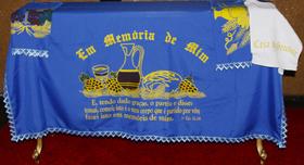 Kit 4 Peças De Toalhas De Decoração Para Santa Ceia Azul