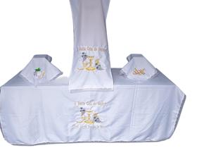 Kit 4 peças de toalhas para mesa de Santa Ceia bordada