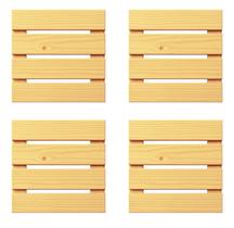 KIT 4 peças deck modular de madeira Pinus tratado 30x30 centímetros para área externa (Cobre 0,36 m²)