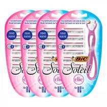 Kit 4 peças depilador Soleil Clic Rosa + 6 lâminas Recarregáveis - Bic Kit 4 peças depilador Soleil Clic Rosa + 6 lâminas Recarregáveis - Bic