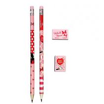 Kit 4 Peças Escolar Disney Minnie Mouse Molin Rosa Claro Kit 4 Peças Escolar Disney Minnie Mouse Molin Rosa Claro