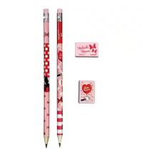 Kit 4 Peças Escolar Disney Minnie Mouse Molin Rosa Claro Kit 4 Peças Escolar Disney Minnie Mouse Molin Rosa Claro