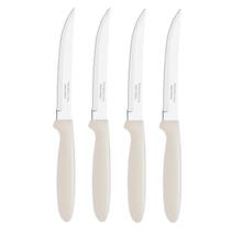 Kit 4 peças Faca Churrasco Mesa Serra Tramontina Inox Cinza