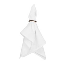 Kit 4 Peças Guardanapo de Tecido Liso Branco com Bainha para Mesa Posta Branco