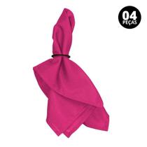 Kit 4 Peças Guardanapo de Tecido Liso Pink com Bainha para Mesa Posta - Mais que Decor
