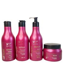 Kit 4 Peças Hidratação Cabelos Com Química Progressiva Alisamento Relaxamento All Repair WF 1.150ml