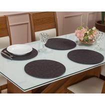 Kit 4 Peças Jogo Americano Base Redonda Mdf Sousplat Cozinha Kit 4 Peças Jogo Americano Base Redonda Mdf Sousplat Cozinha