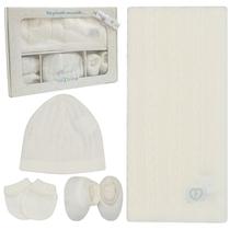 kit 4 Peças Manta Par de Luva Sapatinho Touca Bebê Quentinho e Confortável Tricô Luxo Maternidade Fofinho kit 4 Peças Manta Par de Luva Sapatinho Touca Bebê Quentinho e Confortável Tricô Luxo Maternidade Fofinho