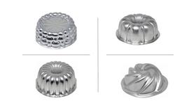 Kit 4 Peças Mini Forma Bolo Pudim Torta Suíça Decorada C11