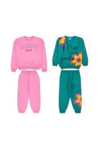 Kit 4 peças Moletom Infantil Menina 2 Conjunto Inverno Tam 03