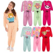 Kit 4 Peças Moletom Roupa Menina Infantil com estampas fofas 2 Casacos 2 Calças infantil menina kit moletom Kit 4 Peças Moletom Roupa Menina Infantil com estampas fofas 2 Casacos 2 Calças infantil menina kit moletom