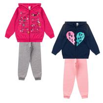 Kit 4 peças Moletom Zíper Infantil Juvenil Menina Quentinho Kit 4 peças Moletom Zíper Infantil Juvenil Menina Quentinho