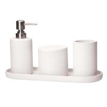 Kit 4 peças para banheiro em cimento branco