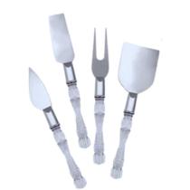 Kit 4 Peças Para Queijo Aço Inox Cabo de Acrilico.