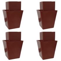 Kit 4 Peças - Pé Guaco Mogno De 7cm Para Armário Comoda Guarda Roupa Kit 4 Peças - Pé Guaco Mogno De 7cm Para Armário Comoda Guarda Roupa