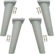 Kit 4 Peças - Pé Paris Branco Palito Retrô Para Móveis De 16cm Kit 4 Peças - Pé Paris Branco Palito Retrô Para Móveis De 16cm