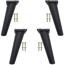 Kit 4 Peças - Pé Paris Preto Palito Retrô Para Móveis De 16cm