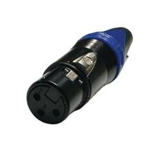 Kit 4 peças - plug xlr femea - azul ( cannon femea )