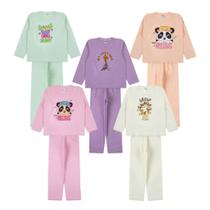 Kit 4 Peças Plush Infantil ao Juvenil Conjunto Pijama Inverno Menina Peluciado Kit 4 Peças Plush Infantil ao Juvenil Conjunto Pijama Inverno Menina Peluciado