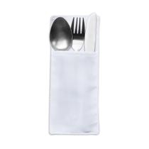 Kit 4 Peças Porta Descanso Talheres Tecido Oxford Liso Branco para Mesa Posta - Mais que Decor