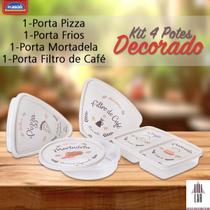 Kit 4 peças Porta Pizza Frios Mortadela e Filtro de Café - PLASUTIL