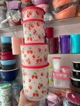 Kit 4 peças Refri Line Redondo Morango Kit 4 peças Refri Line Redondo Morango