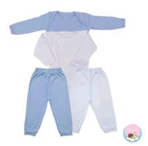 Kit 4 Peças Roupa Bebe Enxoval e Maternidade 2Bodys Manga longa E 2Mijões Sem pé