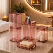 Kit 4 Peças Slim Banheiro Lavabo Organizador Completo Kit 4 Peças Slim Banheiro Lavabo Organizador Completo