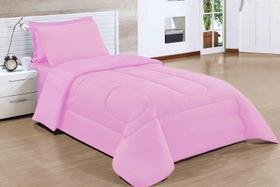 Kit 4 Peças Solteiro Edredon + Lençol Mais Fronhas Rosa Kit 4 Peças Solteiro Edredon + Lençol Mais Fronhas Rosa