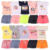 Kit 4 Peças Sortidas Menina 2 Conjuntos Verão Infantil Kit 4 Peças Sortidas Menina 2 Conjuntos Verão Infantil