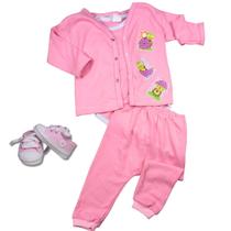 Kit 4 Peças Suedine Roupa de Bebe Enxoval Saida Maternidade Confortavel