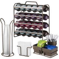 Kit 4 Peças Suporte 40 Cápsulas 3 Corações Porta Copos Guardanapos Sachês Cor Café - Future Kit 4 Peças Suporte 40 Cápsulas 3 Corações Porta Copos Guardanapos Sachês Cor Café - Future