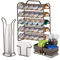 Kit 4 Peças Suporte 50 Cápsulas Nespresso Porta Copos Guardanapos Sachês Cor Café - Future Kit 4 Peças Suporte 50 Cápsulas Nespresso Porta Copos Guardanapos Sachês Cor Café - Future