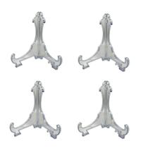 Kit 4 Peças Suporte P/ Pratos Acrílico Transparente 20cm Kit 4 Peças Suporte P/ Pratos Acrílico Transparente 20cm