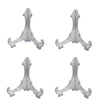 Kit 4 Peças Suporte Para Pratos Acrílico Transparente 24Cm