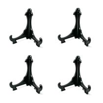 Kit 4 Peças Suporte Para Pratos e Azulejos Preto 9cm - AC Kit 4 Peças Suporte Para Pratos e Azulejos Preto 9cm - AC