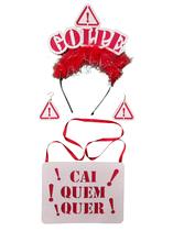 Kit 4 Peças Tiara Placa e Brinco Carnaval Golpe EVA Vivarte - Inspire sua Festa Loja