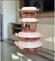 Kit 4 peças travessa cristal pop policarbonato Tupperware original