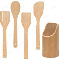 Kit 4 Peças Utensílios de Bambú - Talheres - Cozinha